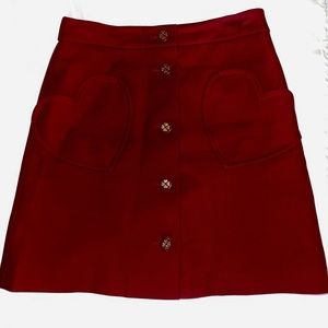 Burgundy Kate Spade Button Skirt